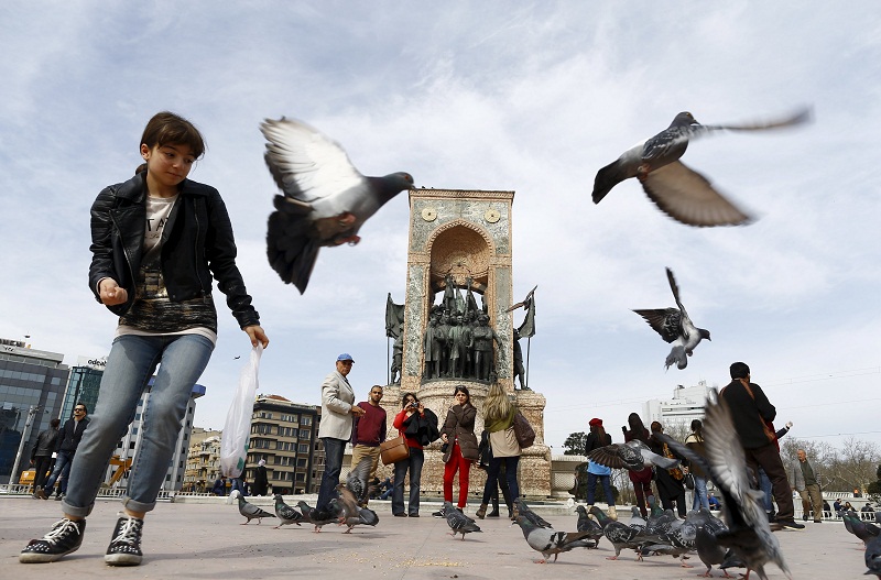 Local and foreign tourists stroll at Taksim square in central Istanbul, Turkey March 24, 2016. u00e2u20acu201d Reuters pic