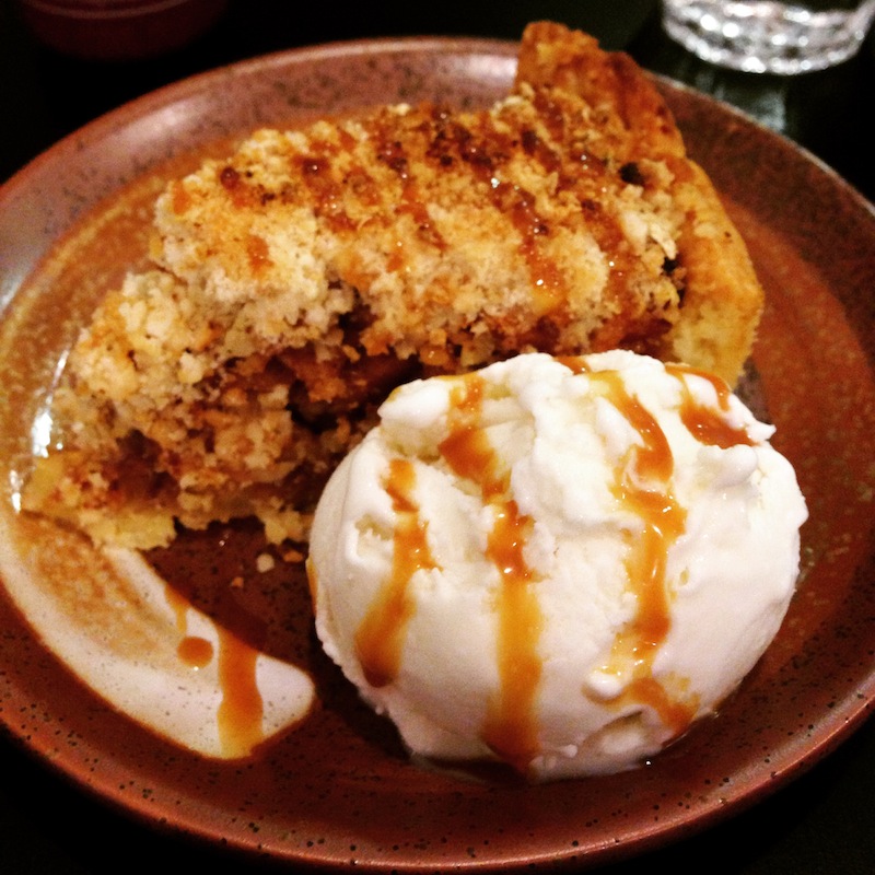 All cakes and pastries, including their apple pie, are made in-house at INCH.