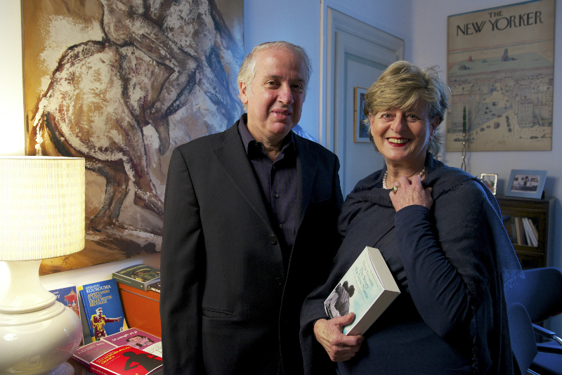Publishers of Elena Ferrante books, Sandro Ferri and Sandra Ozzola at their office at Edizioni E/O in Rome, December 4, 2014.