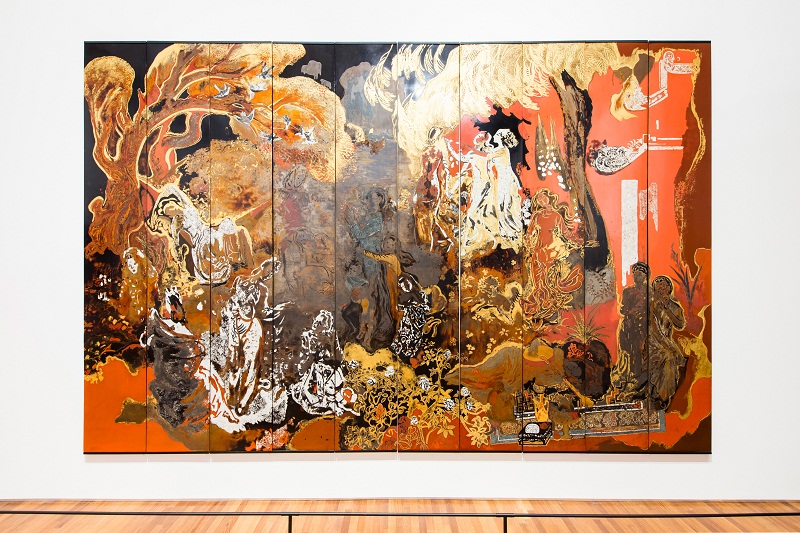 The Fairies (c. 1936), a 2.9m by 4.4m lacquer painting by Vietnamese artist Nguyễn Gia Trí.
