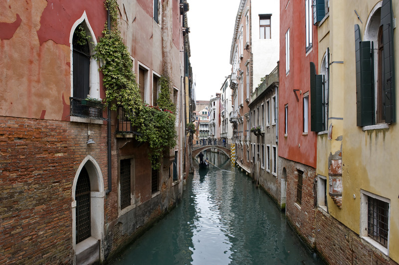 A canal in the heart of Venice, Italy, February 27, 2016.