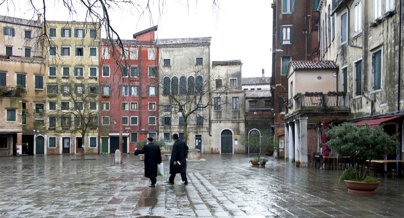 The Campo di Ghetto Nuovo, a plaza that anchors Cannaregio, the northwest quadrant of Venice, Italy, February 28, 2016.