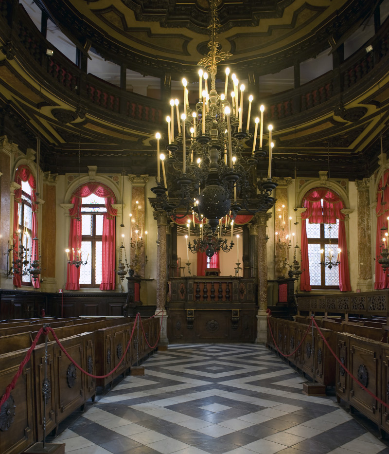 Inside Scuola Grande Spagnola a synagogue in the Jewish ghetto of Venice, Italy, February 28, 2016.