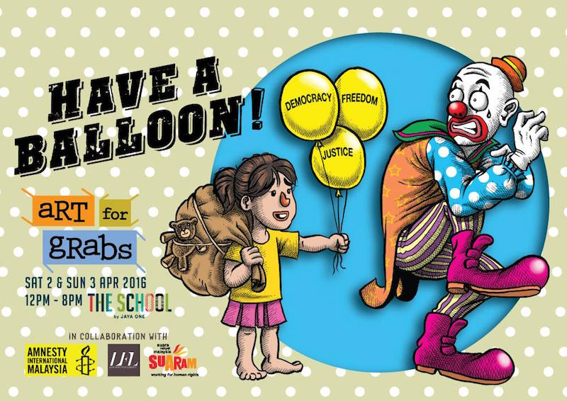 The popular art and activism bazaar will take place next weekend at The School in Jaya One, Petaling Jaya. u00e2u20acu201d Illustration courtesy of Art for Grabsn