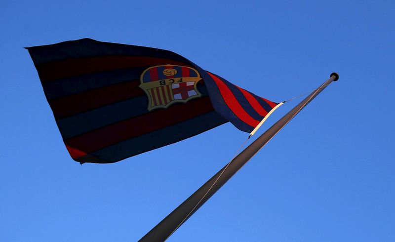 FC Barcelona's flag flies at half mast at Camp Nou stadium in honour to Johan Cruyff March 24, 2016. u00e2u20acu201d Reuters pic