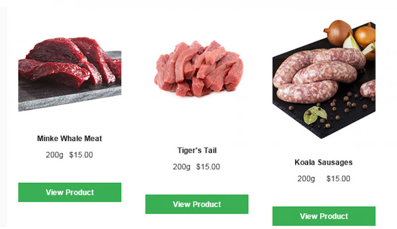 Meats u00e2u20acu02dcon saleu00e2u20acu2122 as part of honestbeeu00e2u20acu2122s campaign to raise awareness of the plight of endangered animals. u00e2u20acu201d TODAY picn