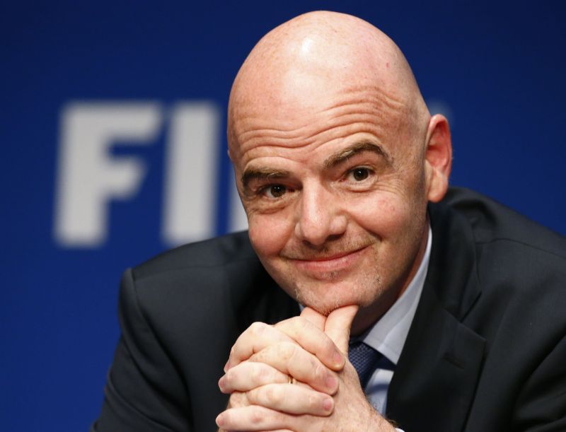 Fifa president Gianni Infantino at news conference, Fifa headquarters, Zurich, March 18, 2016, to announce Chinau00e2u20acu2122s Wanda Group sponsorship deal. REUTERS/Ruben Sprich