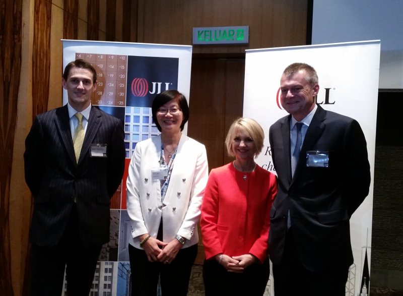 JLL Property Services Malaysiau00e2u20acu2122s Nick Charlton (far left) said transit hubs do not guarantee a buildingu00e2u20acu2122s popularity, while Y. Y. Lau (second left) said big projects such as the Merdeka PNB118, TRX and Bandar Malaysia will contribute to the expected o