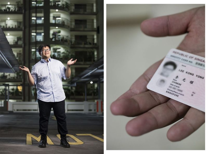 Jonathan Lee Kong Yong (left), 17, with his birth certificate (right), which bears the first inscription of his Chinese name. — TODAY pic