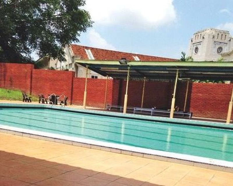 The swimming pool at SMK King George V in which Daniel was found lying motionless. u00e2u20acu2022 Malay Mail pic