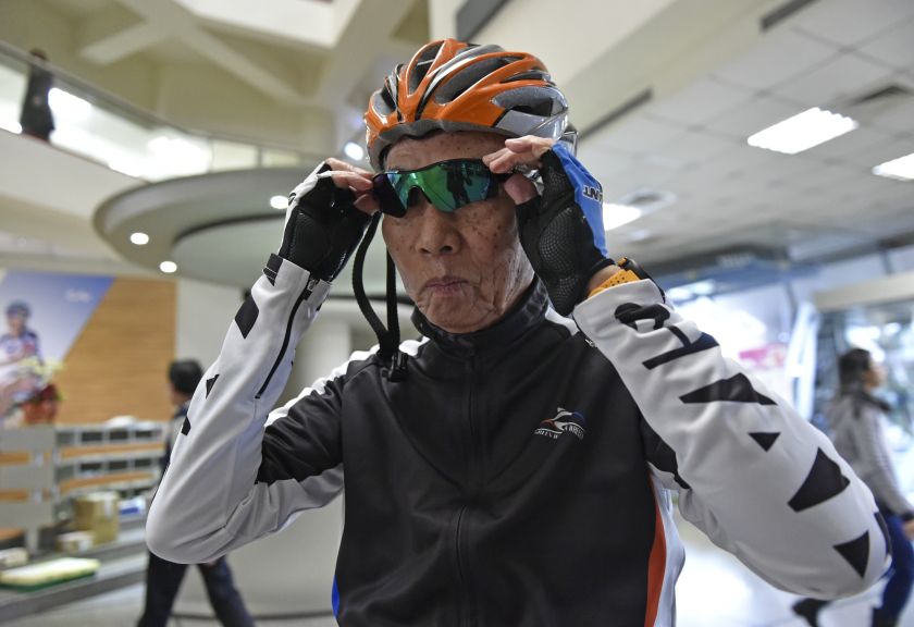 King Liu, chairman of the world's biggest bicycle maker Giant Manufacturing Co, poses for photographs during a interview with AFP in central Taichung. u00e2u20acu201d AFP pic