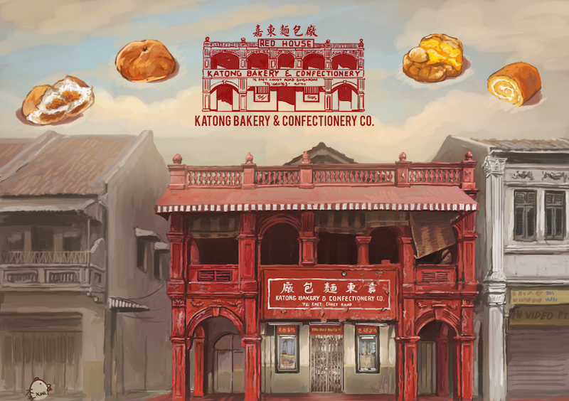 Lee Xin Liu00e2u20acu2122s u00e2u20acu02dcRed House Bakeryu00e2u20acu2122 at his ongoing u00e2u20acu02dcSayang Singapurau00e2u20acu2122 exhibition. u00e2u20acu201d Handout via TODAYn