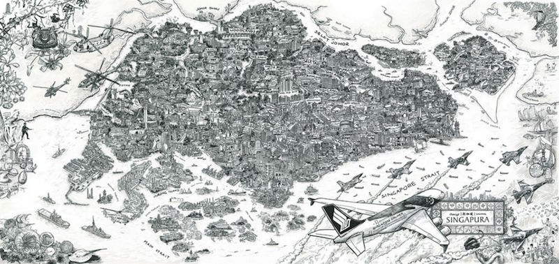 Lee Xin Li’s ‘Peta Singapura II’ at his ongoing ‘Sayang Singapura’ exhibition. — Handout via TODAY