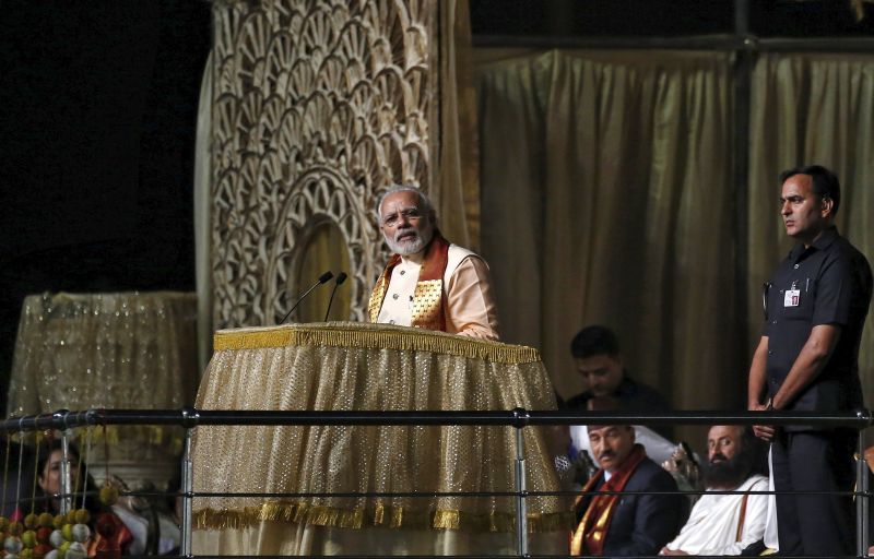 Prime Minister Modi addresses the gathering.
