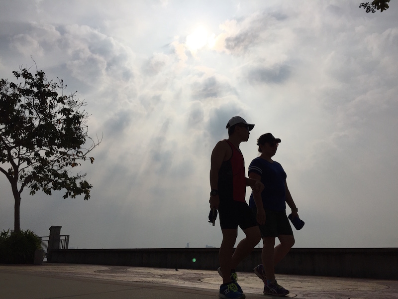 A couple takes a morning walk in George Town March 20, 2016. u00e2u20acu201d Picture by KE Ooi