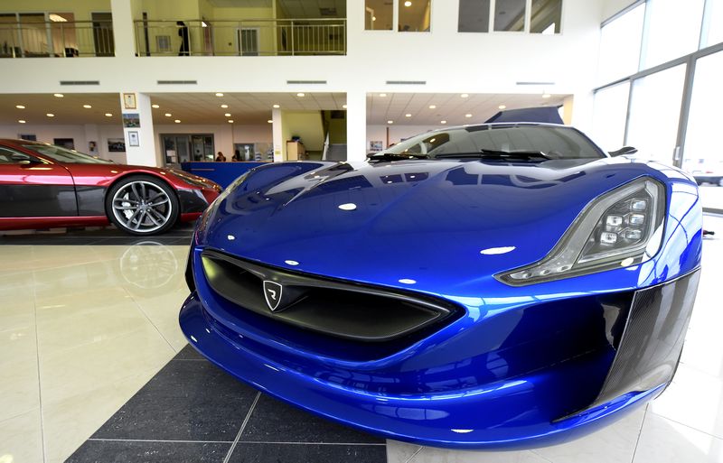 'Concept One' car model, the world's first electric supercar, displayed at Mate Rimac's factory and showroom in Sveta Nedelja, on the outskirts of Zagreb on February 17, 2016.  u00e2u20acu201d AFP pic
