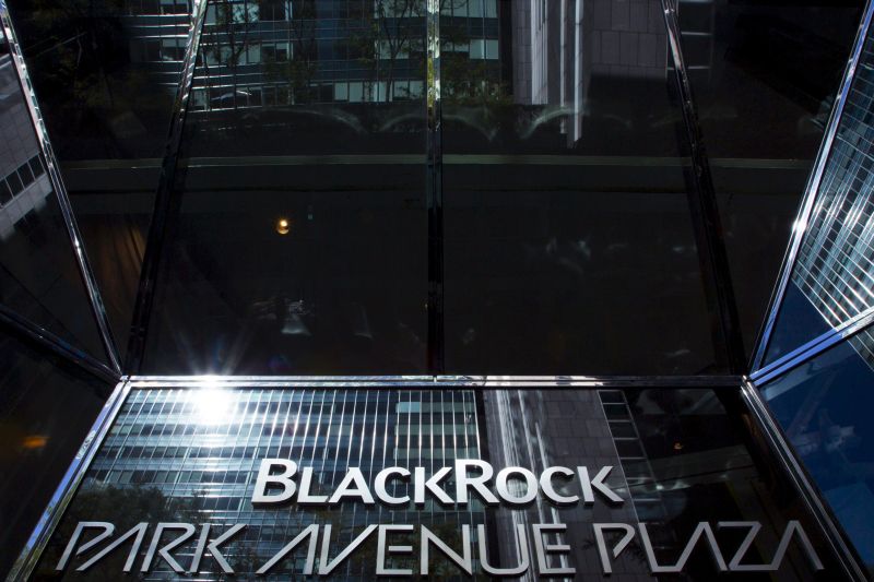 The BlackRock sign in the Manhattan borough of New York in this October 11, 2015 file photo. REUTERS/Eduardo Munoz/Files