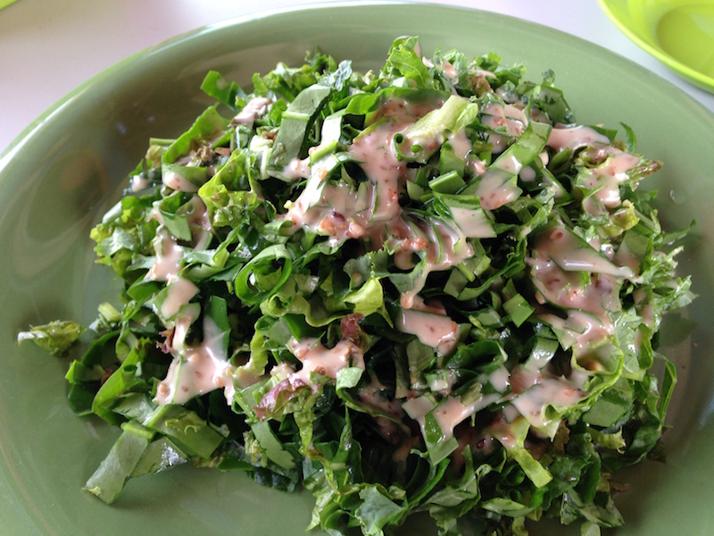 Lee Thien Fook is proud of his efforts to grow kale, a winter plant that is an acclaimed superfood. It is most commonly served in salad form with arugula and lettuce, but also juiced. — Picture by Julia Chan