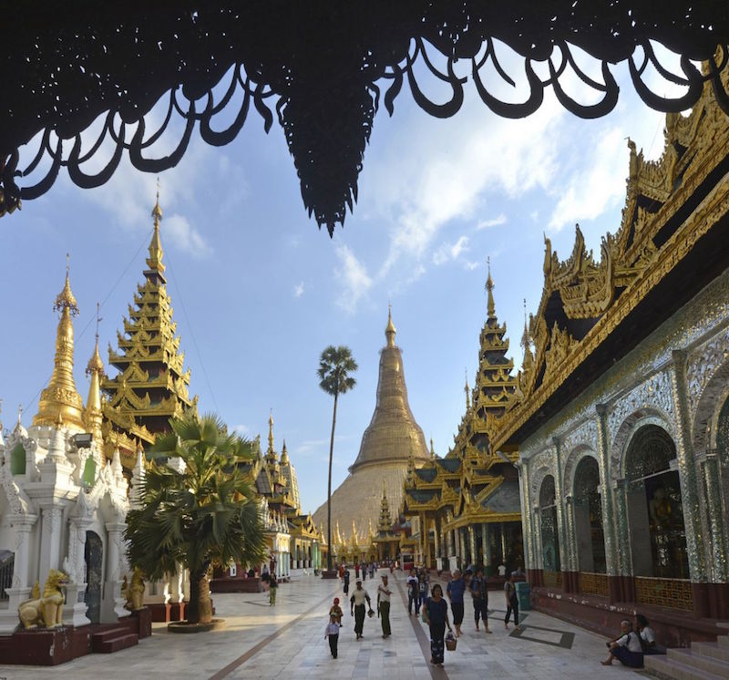 People walk in and around the temples of the Shwedagon Pagoda in Yangon. It is said to enshrine strands of Buddhau00e2u20acu2122s hair. u00e2u20acu201d TODAY picn