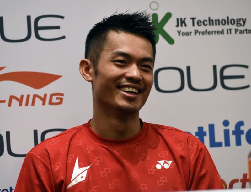 Chinau00e2u20acu2122s two-time menu00e2u20acu2122s badminton Olympic gold medallist Lin Dan speaks to reporters during a press conference ahead of the 2016 Singapore Open badminton tournament on April 12, 2016. u00e2u20acu201d  AFP pic