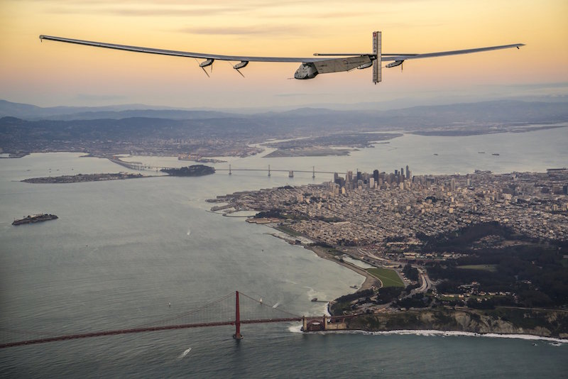 u00e2u20acu02dcSolar Impulse 2u00e2u20acu2122, a solar-powered plane piloted by Bertrand Piccard of Switzerland, flies over the Golden Gate bridge in San Francisco April 23, 2016, before landing on Moffett Airfield following a 62-hour flight from Hawaii. u00e2u20acu201d Reuters pic