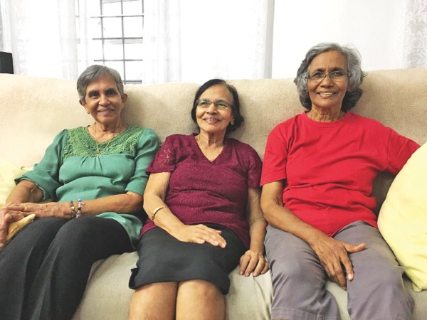 (From left)  Madeline, Adeline and Mabel.