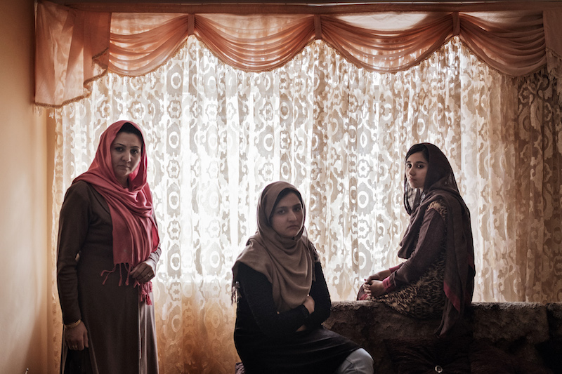 (From left) Diana Barakzai, former captain of the national women’s cricket team, and former team members Rumina Barakzai and Zarpana Hashimi in Kabul March 30, 2016. — Picture by Adam Ferguson/The New York Times