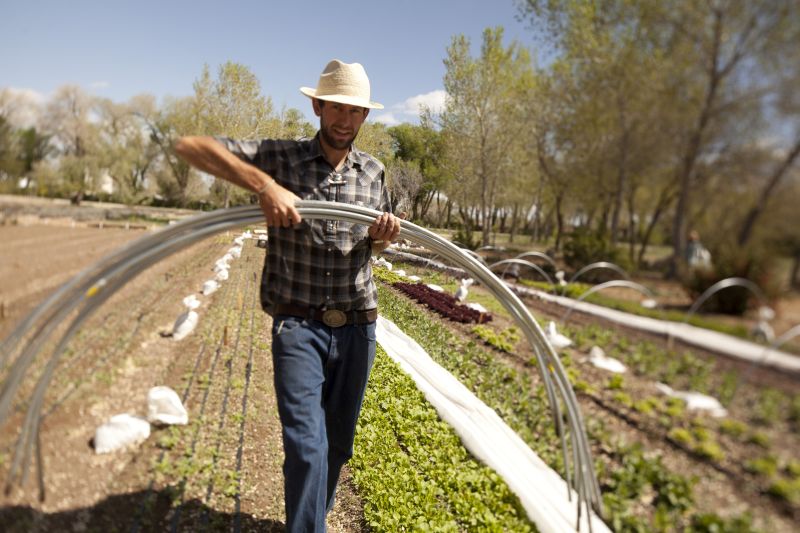 In an undated handout photo, a man works in the garden at the Los Poblanos Historic Inn & Organic Farm in Albuquerque, New Mexico. — Picture courtesy of Josh Hailey via The New York Times
