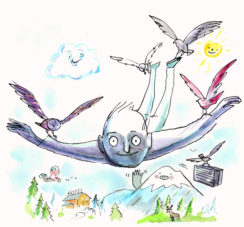 Good travel habits can help offset the damage to the environment caused by jet flights and other destructive practices that pile up during a vacation. u00e2u20acu201d Illustration by Graham Roumieu/The New York Times