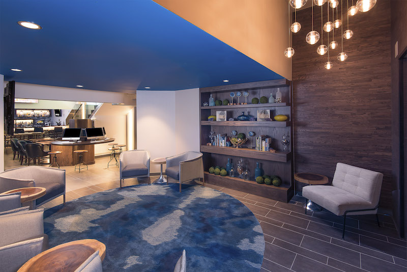 In an undated handout image, a sleek common area at the The Even Hotel Times Square, in New York. u00e2u20acu201d Picture Handout via The New York Timesn