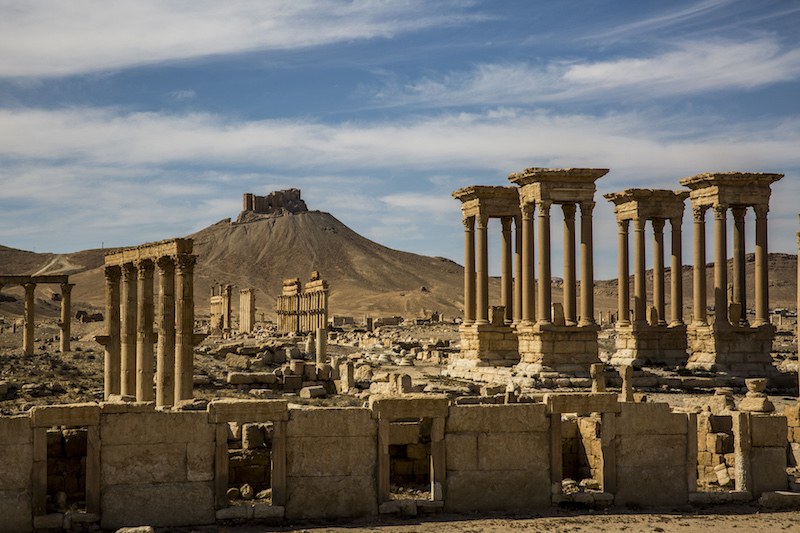 The citadel of Palmyra, which was damaged during the Islamic State occupation, overlooks the ruins of the ancient city in Syria, April 2, 2016. — Picture by Bryan Denton/The New York Times