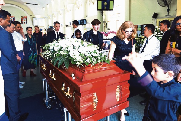 The funeral service for Samantha Schubert held at St Johnu00e2u20acu2122s Cathedral in Bukit Nanas yesterday.