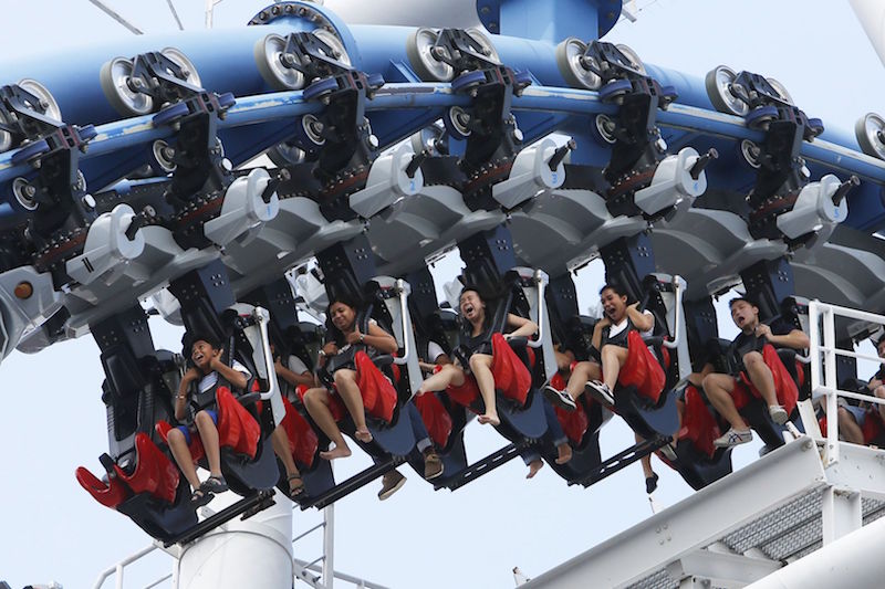 File photo of riders on board the Battlestar Galactica ride at Universal Studios Singapore in 2015. u00e2u20acu201d TODAY picn