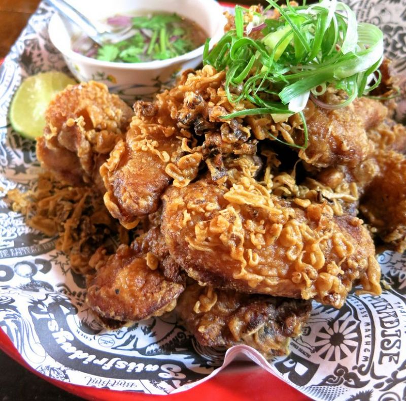 Bird Bird's Bangkok Fried Chicken, aromatic batter, green chilli nam jim. u00e2u20acu201d TODAY pic