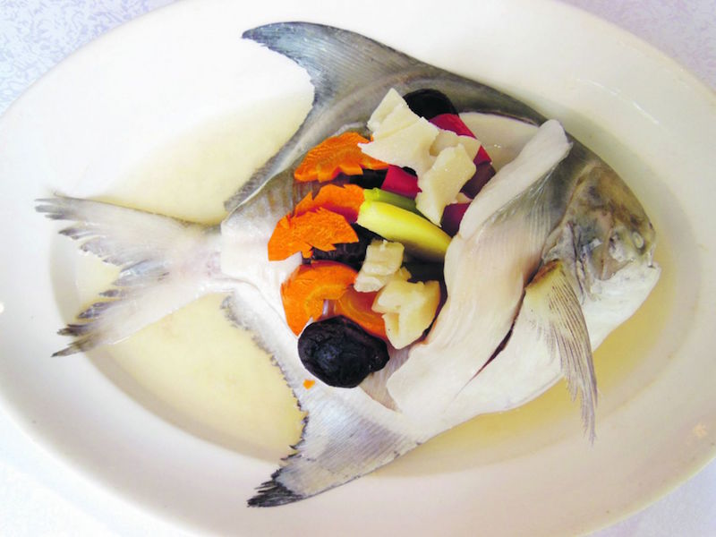 The classic steamed pomfret topped with a bit of pork lard for added flavour. u00e2u20acu201d TODAY picn