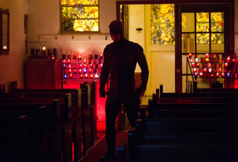Daredevil in action in Hell's Kitchen, New York.