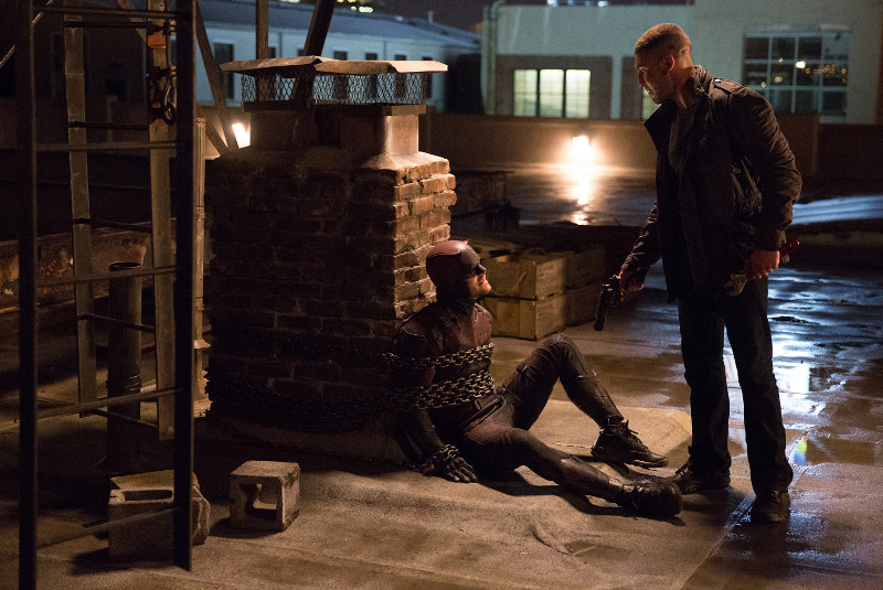 Daredevil squares off against the Punisher. u00e2u20acu201d Picture courtesy of Netflix