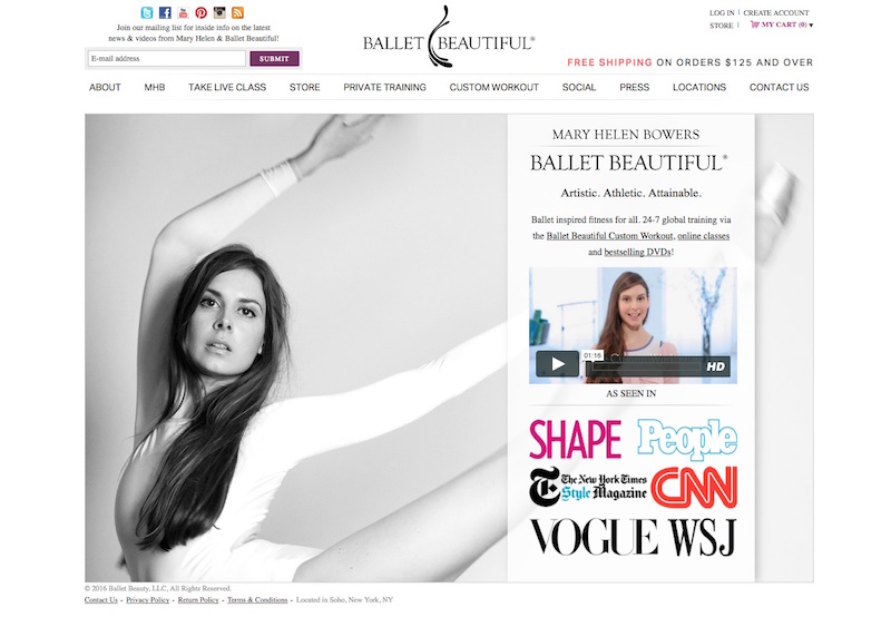 Professional ballerina Mary Helen Bowers offers ballet workouts to stream on her Ballet Beautiful website. u00e2u20acu201d Handout via AFPn