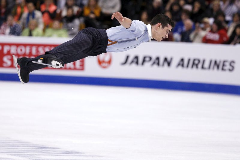Javier Fernandez of Spain during the men's free skate programme of the World Figure Skating championships in Boston, April 1, 2016. u00e2u20acu201d Reuters pic