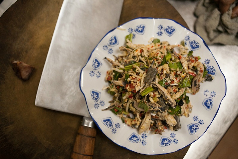 Ghost chicken is a combination of black-foot chicken, chillies, cilantro, sawtooth herb and lime. — Picture by Georgia Freedman/Zester Daily via Reuters
