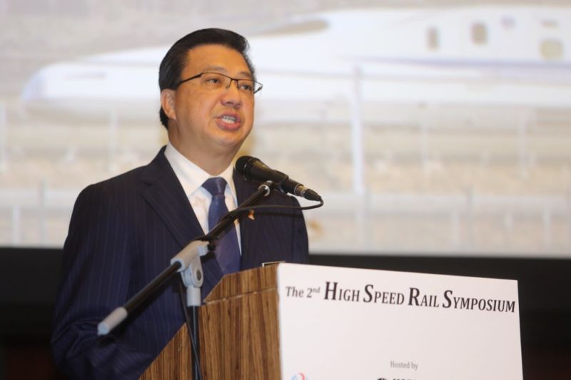 Datuk Seri Liow Tiong Lai speaks at the 2nd High Speed Rail Symposium, April 29, 2016. u00e2u20acu2022 Picture by Choo Choy May