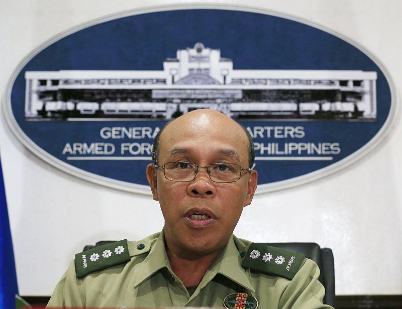 Armed Forces of the Philippines Chief Public Affairs Officer, Colonel Noel Detoyato gives a statement inside the military headquarters in Quezon city April 26, 2016. u00e2u20acu201d Reuters pic