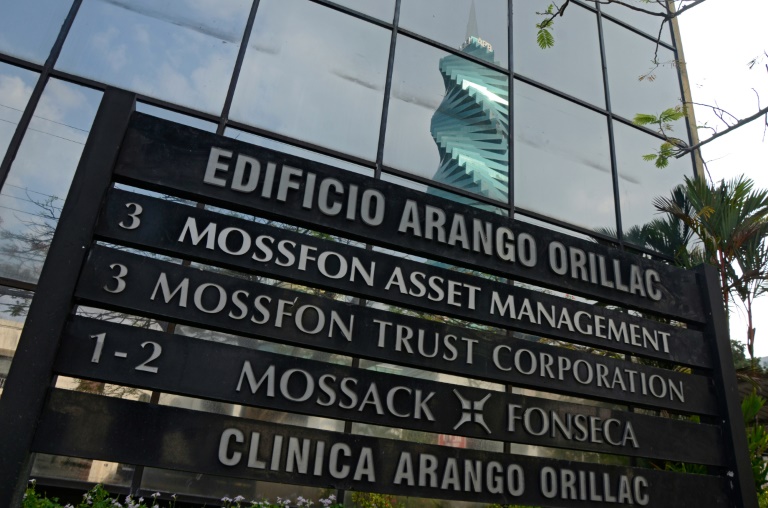 View of a sign outside the building where Panama-based Mossack Fonseca law firm offices are housed in Panama City on April 3, 2016. u00e2u20acu201d AFP pic