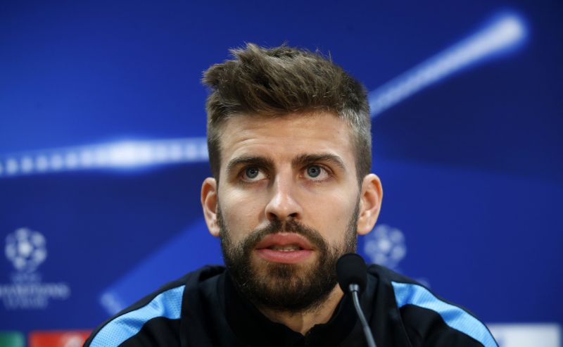 Barcelona's Gerard Pique attends a news conference ahead of the Champions League clash against Atletico Madrid. u00e2u20acu2022 Reuters pic