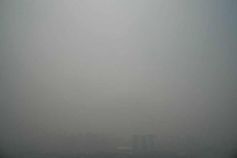 The Marina Bay Sands area shrouded in haze in September last year. u00e2u20acu201d TODAY file picn