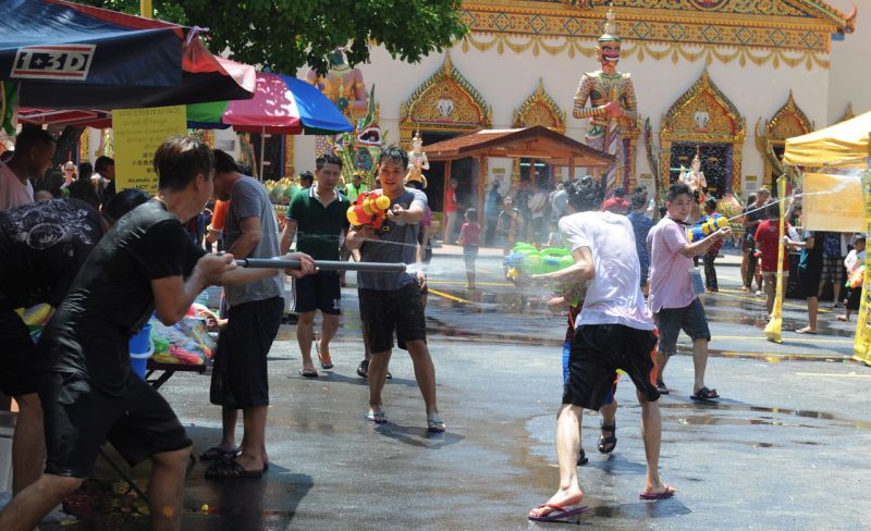 Revellers celebrate the Songkran Festival at the Wat Chaiya Mangalaram Buddhist temple in Penang. Picture released April 14, 2016. u00e2u20acu2022 Bernama pic