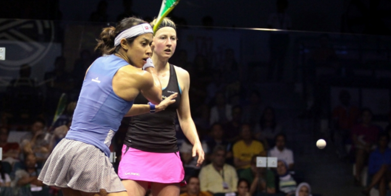 PSA Womenu00e2u20acu2122s World Championships round two Nicol David (MAS) v Alison Waters (ENG) Nicol David Arena, National Squash Centre, Bukit Jalil, April 27, 2016 Picture courtesy of PSA World Tour/mroslanhisam.com