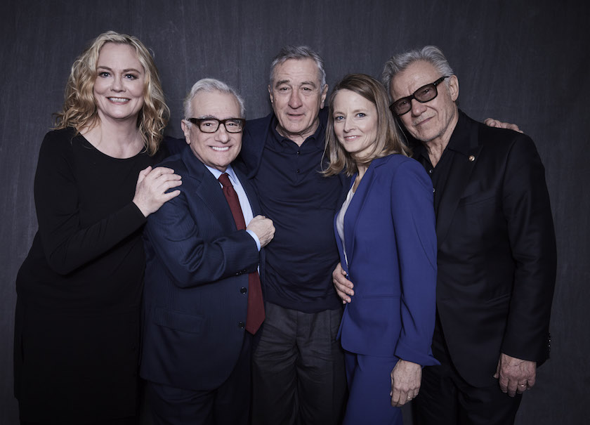 Cybill Shepherd, Martin Scorsese, Robert De Niro, Jodie Foster and Harvey Keitel pose at the ‘Taxi Driver’ 40th anniversary screening cast portrait during the 2016 Tribeca Film Festival at Beacon Theatre in New York April 21, 2016. — AFP pic