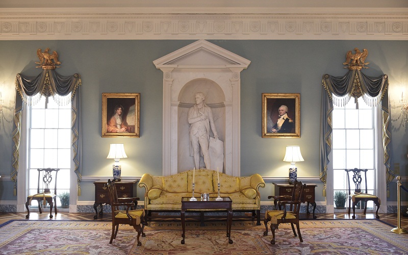 The Thomas Jefferson State Reception Room of the State Department. 