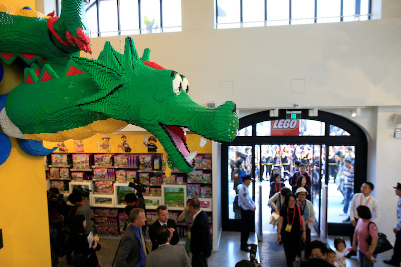 People visit a Lego store during its opening ceremony, the companyu00e2u20acu2122s largest retail store in the world, near the Shanghai Disney Resort in Shanghai May 11, 2016. u00e2u20acu201d Reuters pic